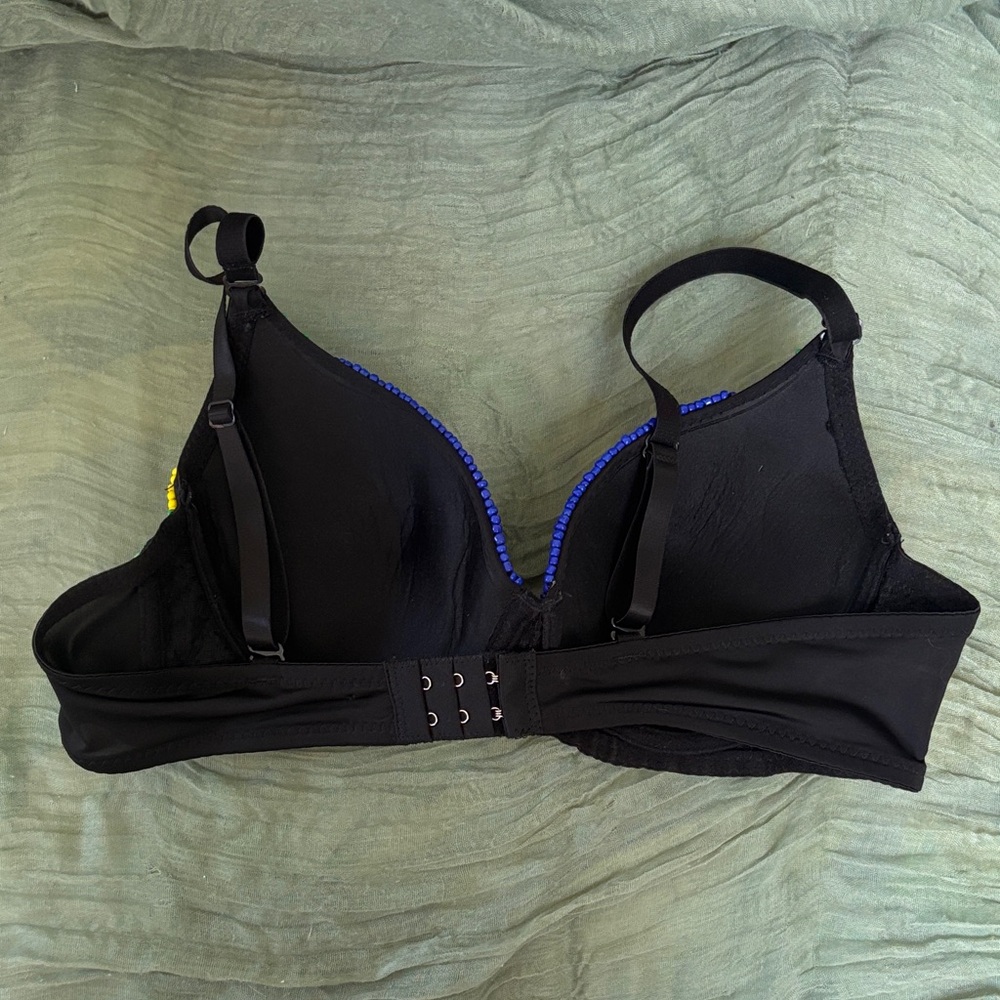 Vibrant Beaded Blue and Green Bra- Festival Top - Picture 6 of 6